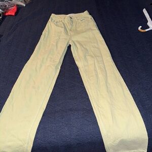 Light Green Wide-Leg Pants